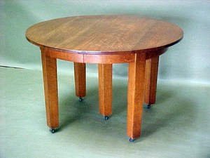 Gustav Stickley 5-leg Dining Table